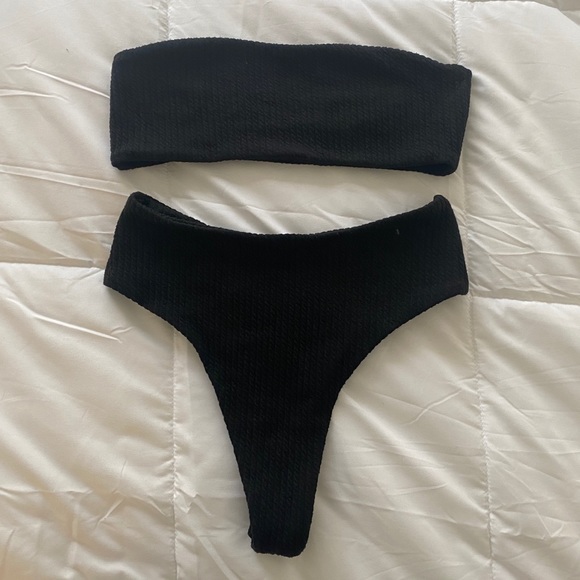 Other - Black bandeau high waisted bikini